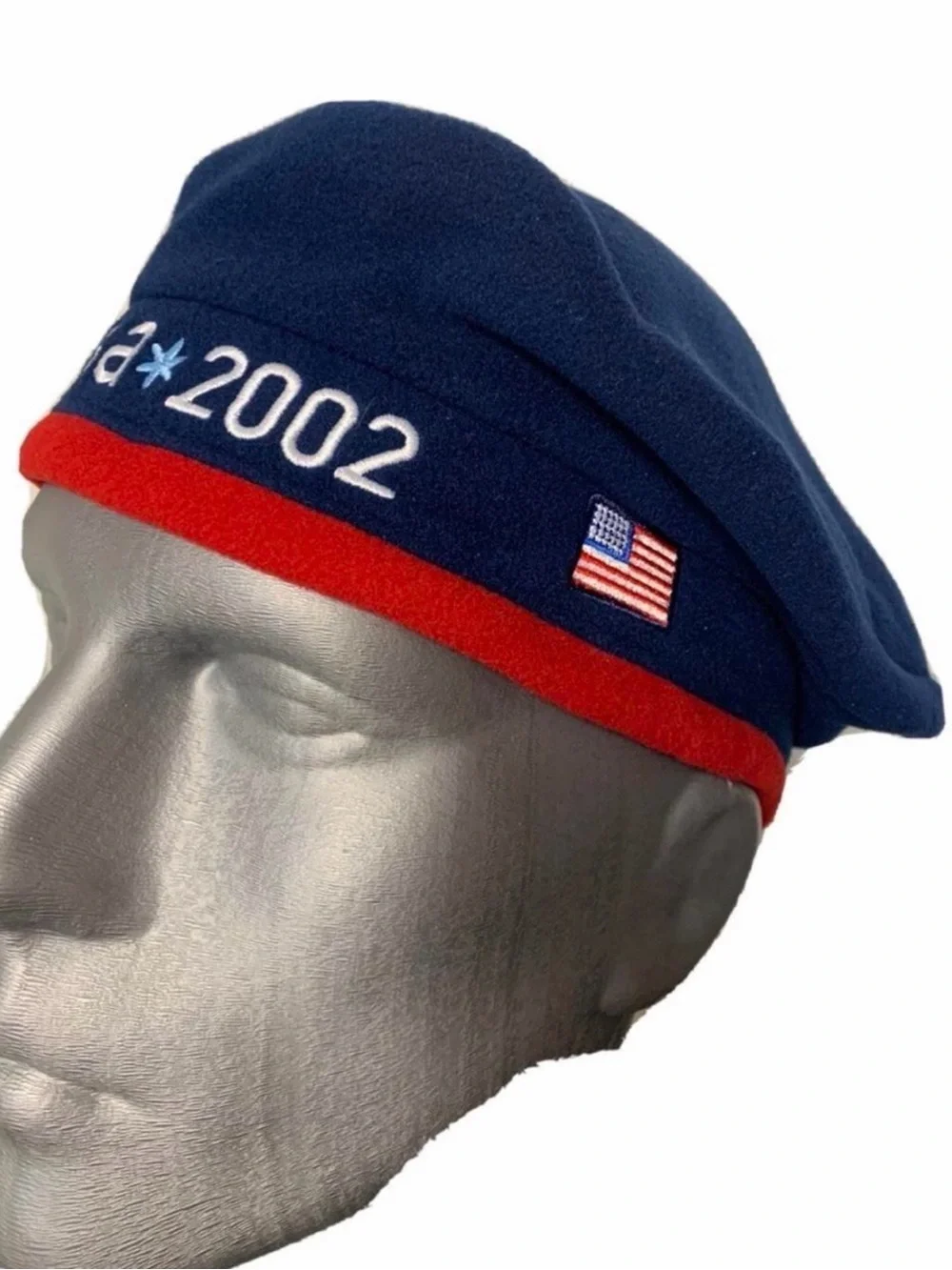 Vintage 2002 Olympics Salt Lake City Fleece Beret Cap